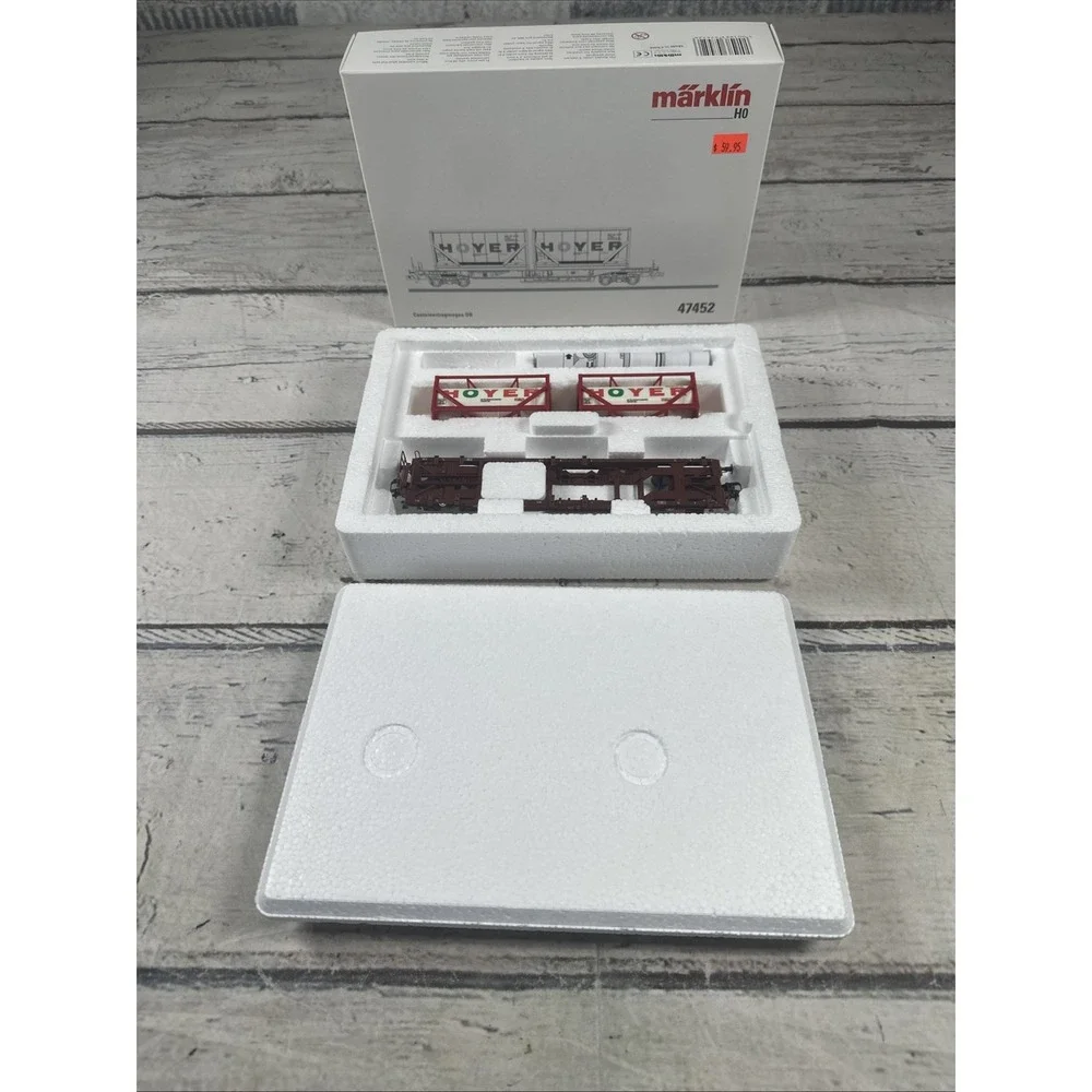 Märklin 47452 HO DB Hoyer Container Flat Car 2 Containers Germany NIB